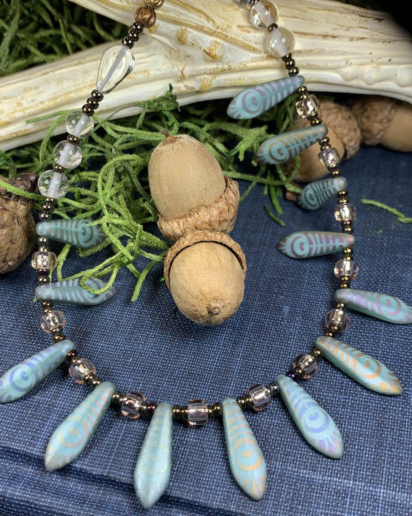 Peacock Crystal Necklace - 18