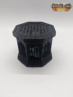 Stone 3D Printed Dice Jail - Fate's End Collection - Encase Wayward Rolls in Timeless Stone Fortresses! - Black / Yes- Include Random Dice Set