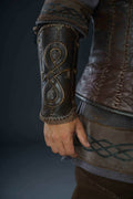 Viking leather bracers - Brown / One bracer