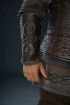 Viking leather bracers - Brown / One bracer