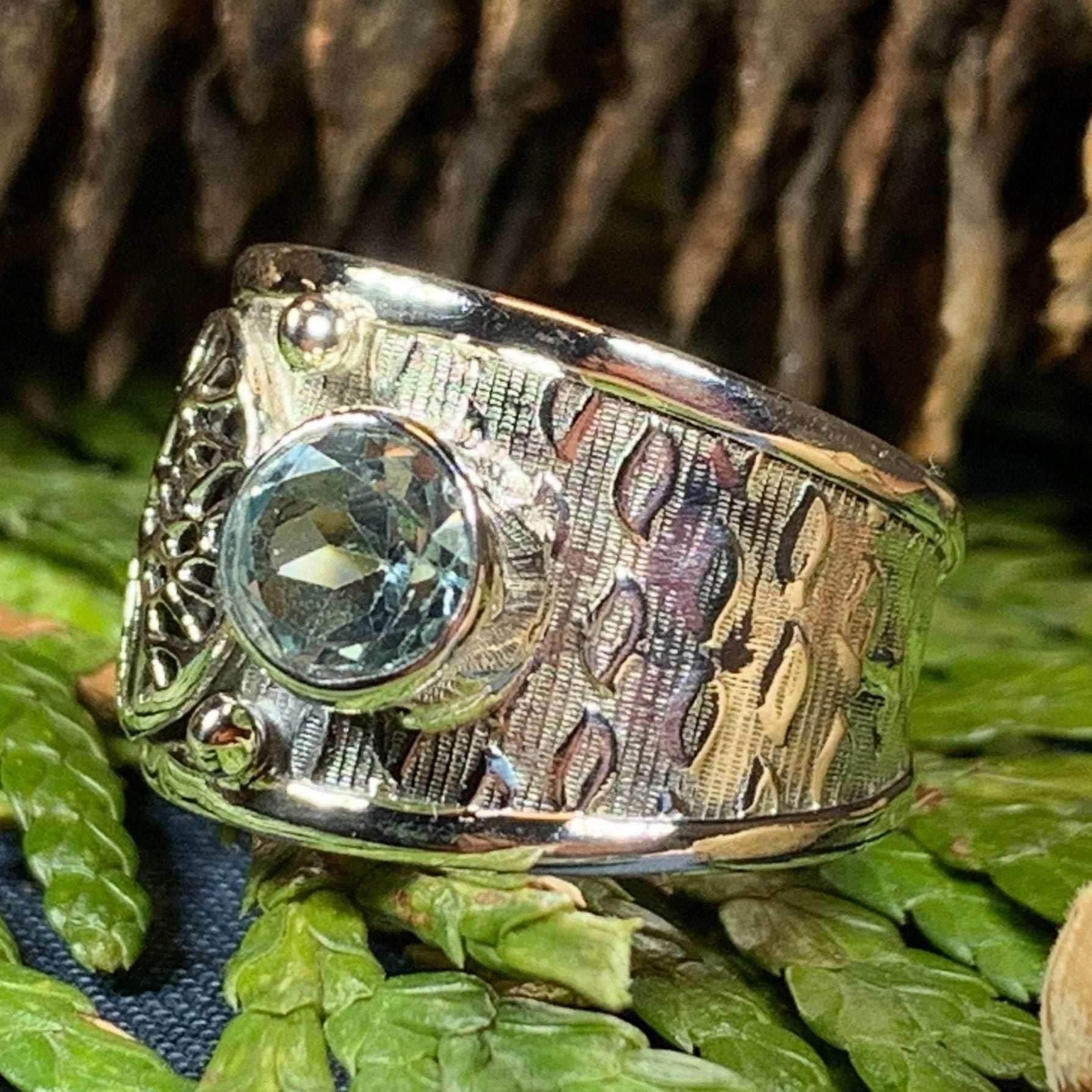 Earth Mother Tree of Life Ring - 7 / Topaz