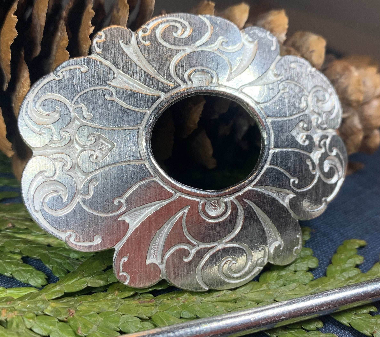 Celtic Flower Scarf Ring - 
