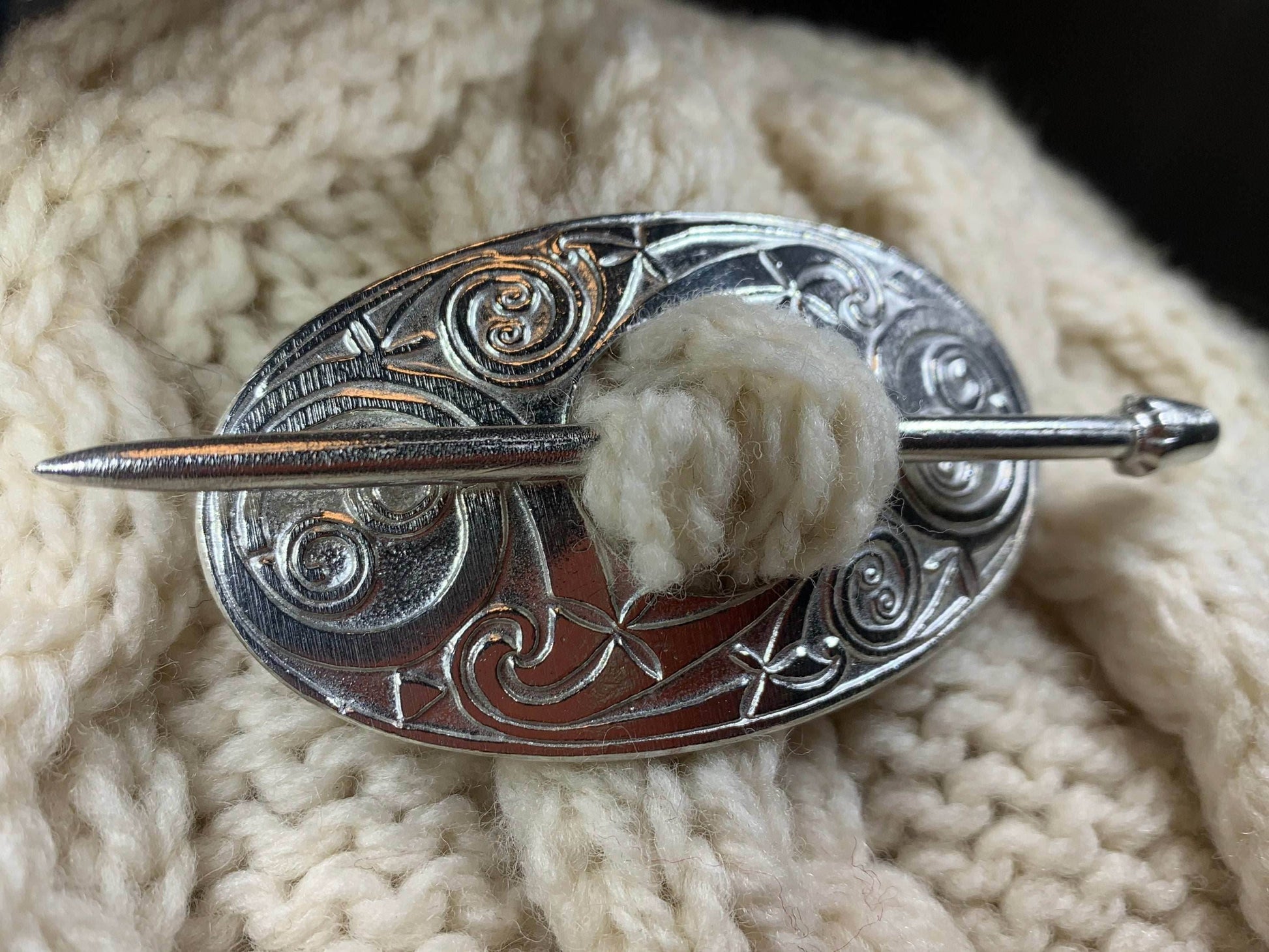 Celtic Oval Scarf Ring - 