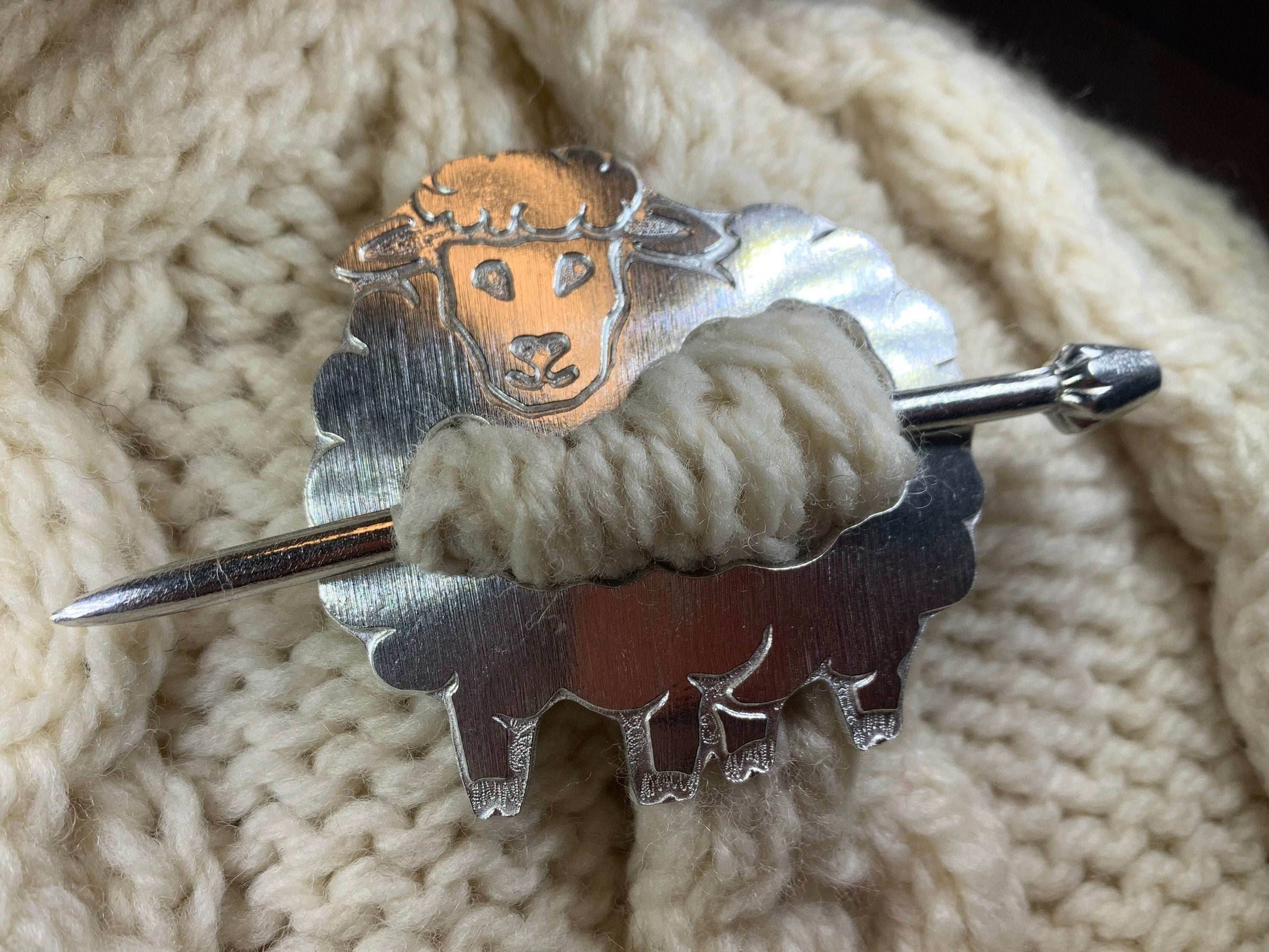 Wooly Sheep Scarf Ring - 