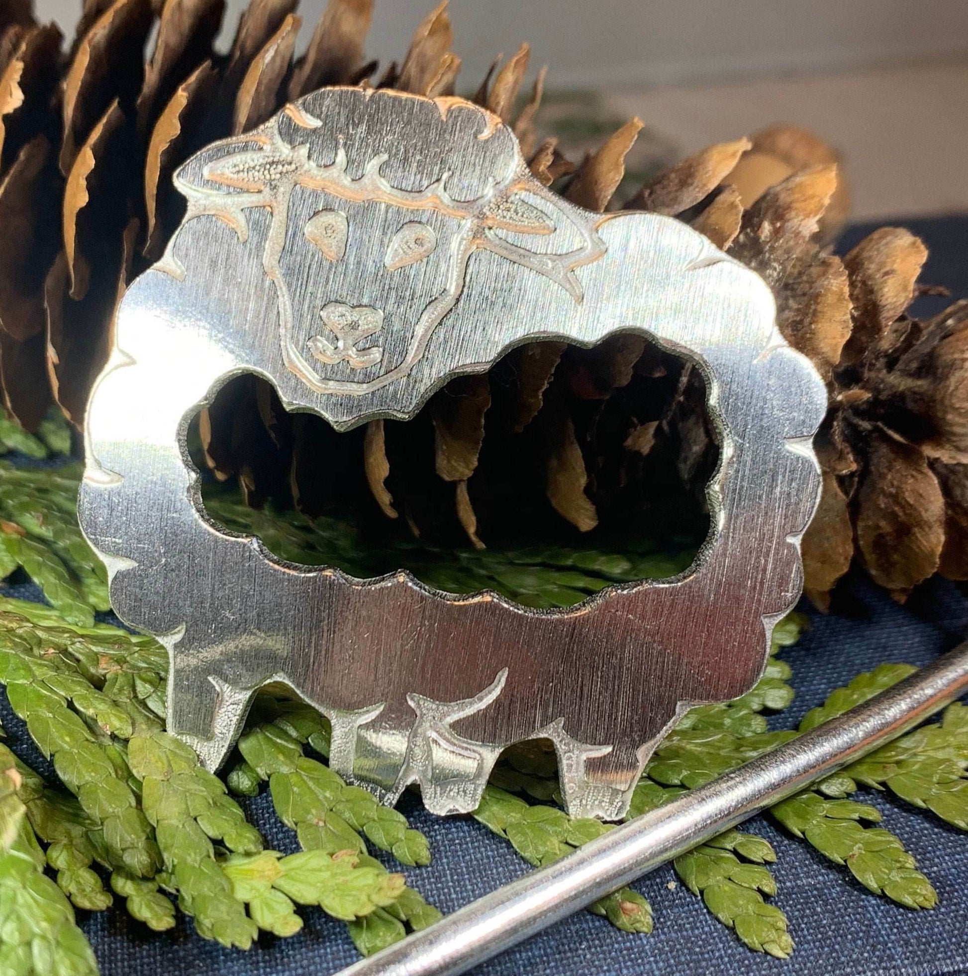 Wooly Sheep Scarf Ring - 