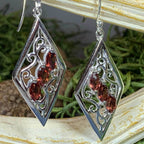 Mira Celtic Knot Earrings - Garnet