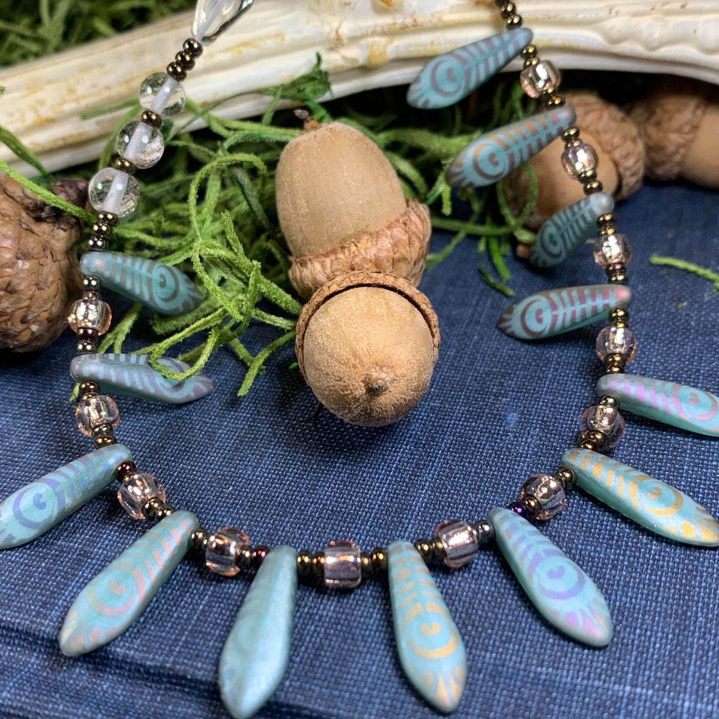 Peacock Crystal Necklace - 18