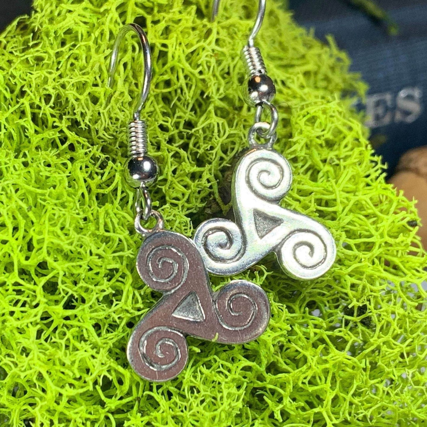 Pewter Triple Spiral Earrings - 