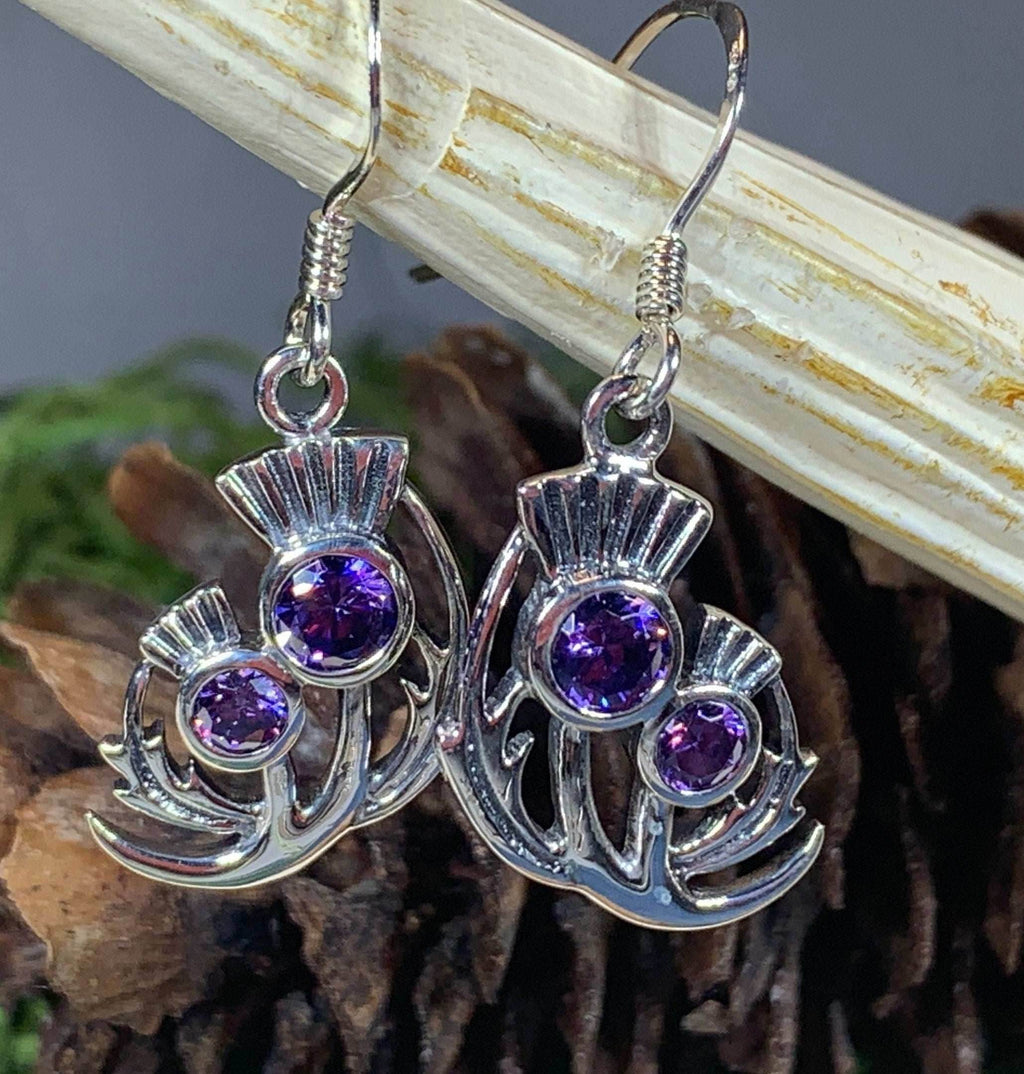 Bonnie Thistle Amethyst Earrings - Faceted
