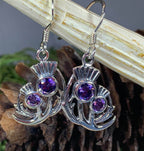 Bonnie Thistle Amethyst Earrings - Faceted