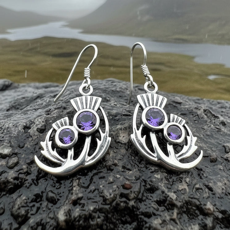 Bonnie Thistle Amethyst Earrings