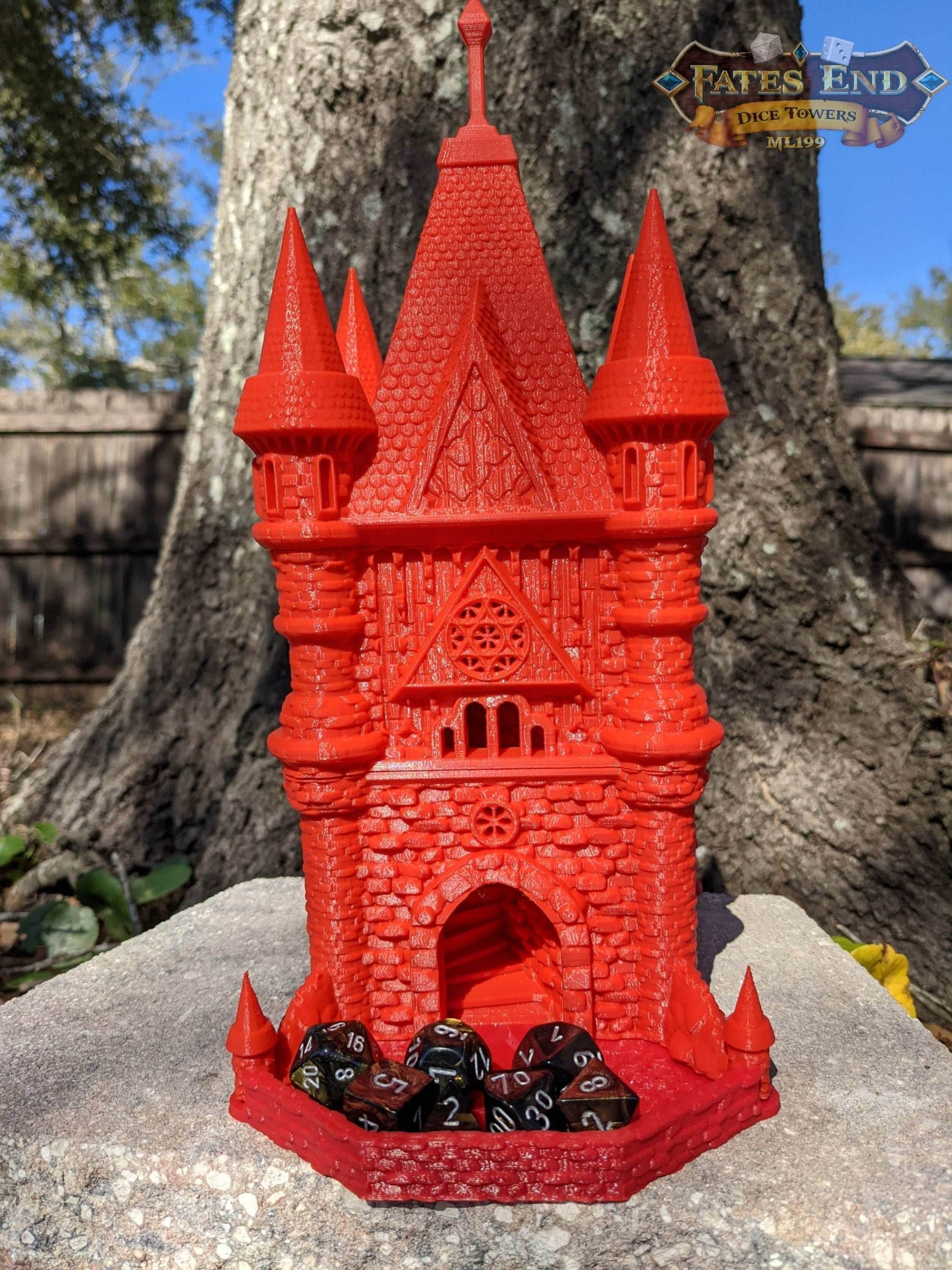 Cleric Dice Tower - Fate's End Collection - Channel Divine Power and Blessings with Every Roll. - Black / Yes- Include Random Dice Set