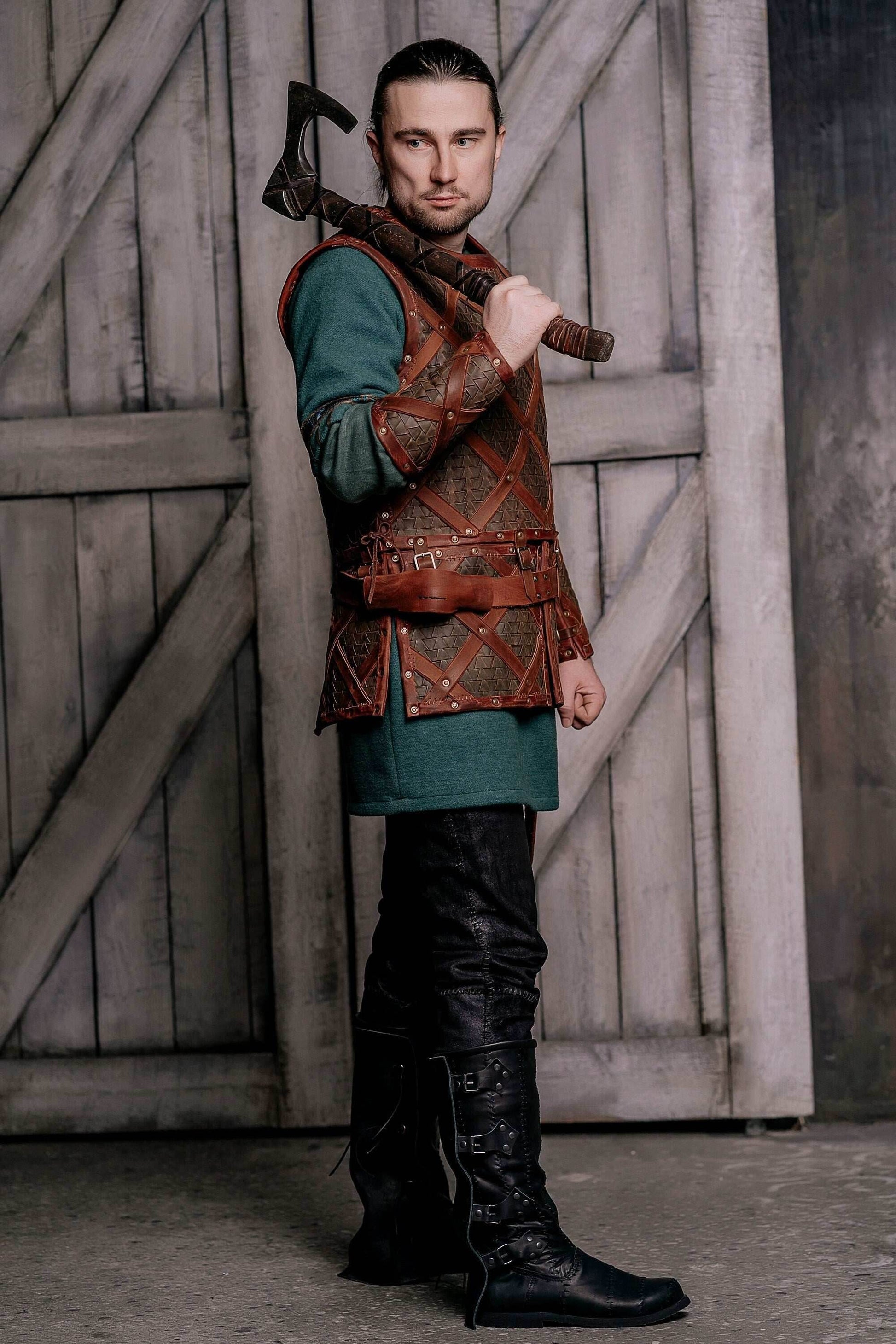 Viking leather bracers - for one hand