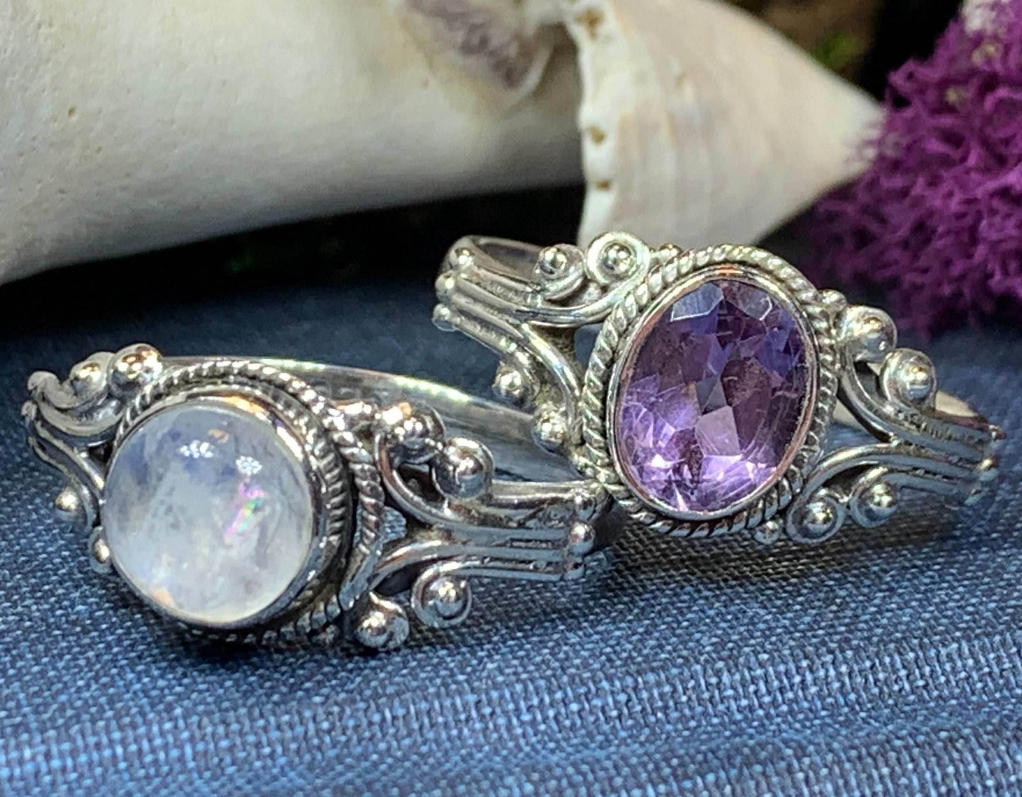 Celtic Love Ring - 7 / Amethyst