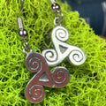 Pewter Triple Spiral Earrings - 