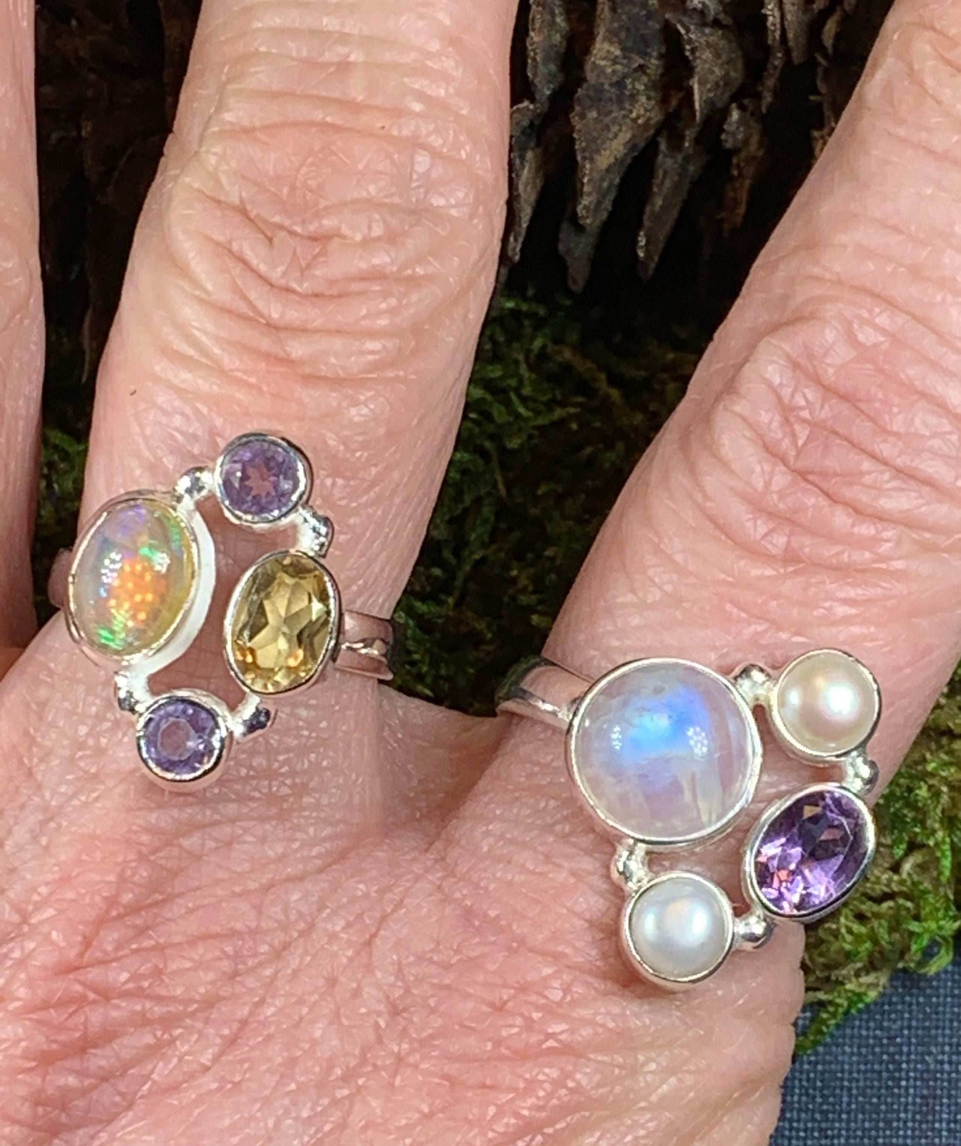 Highland Summer Ring - 8 / Moonstone