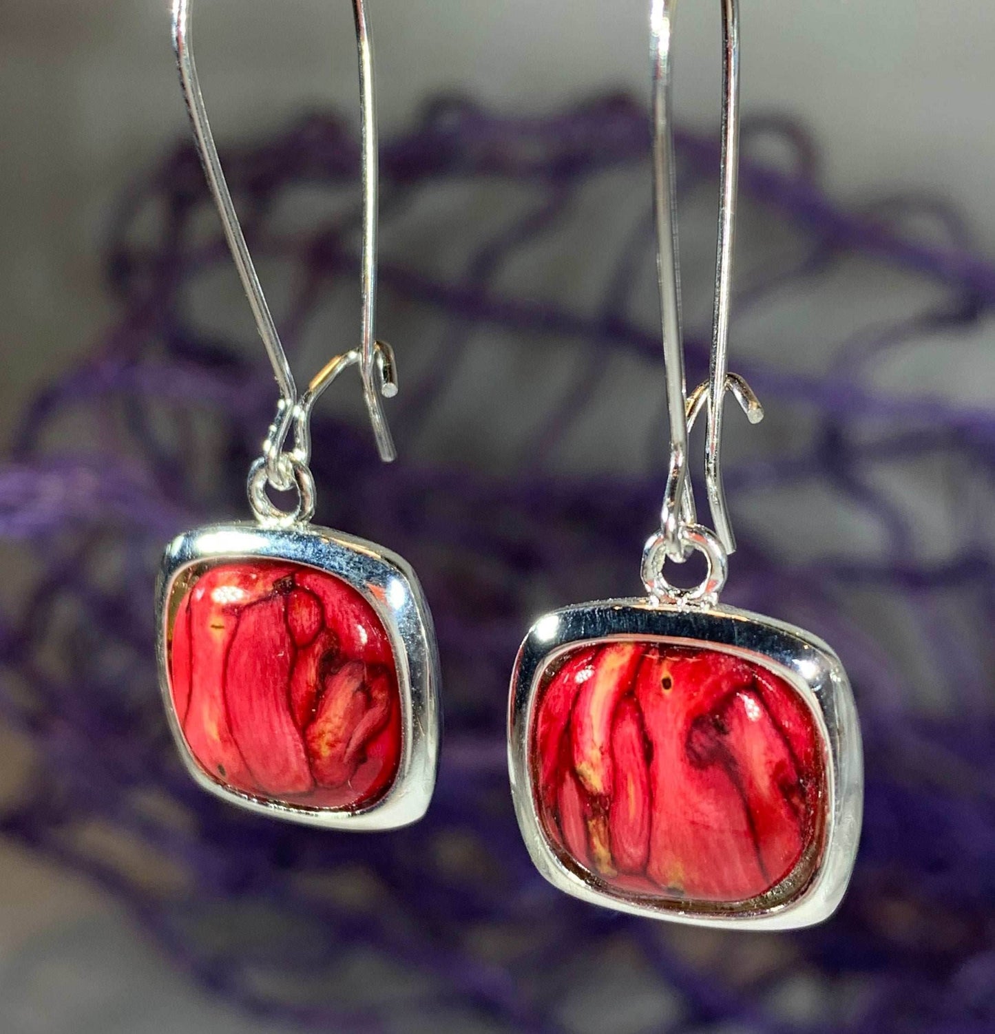 Heathergems Celtic Square Earrings - Green