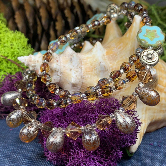 Golden Lotus Crystal Necklace - 