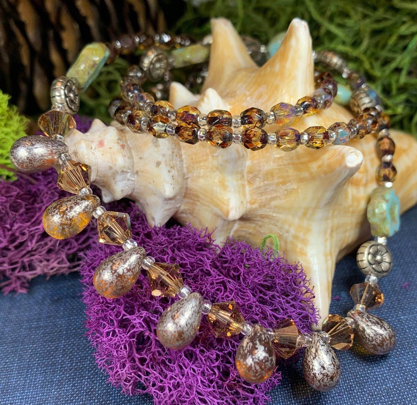 Golden Lotus Crystal Necklace - 