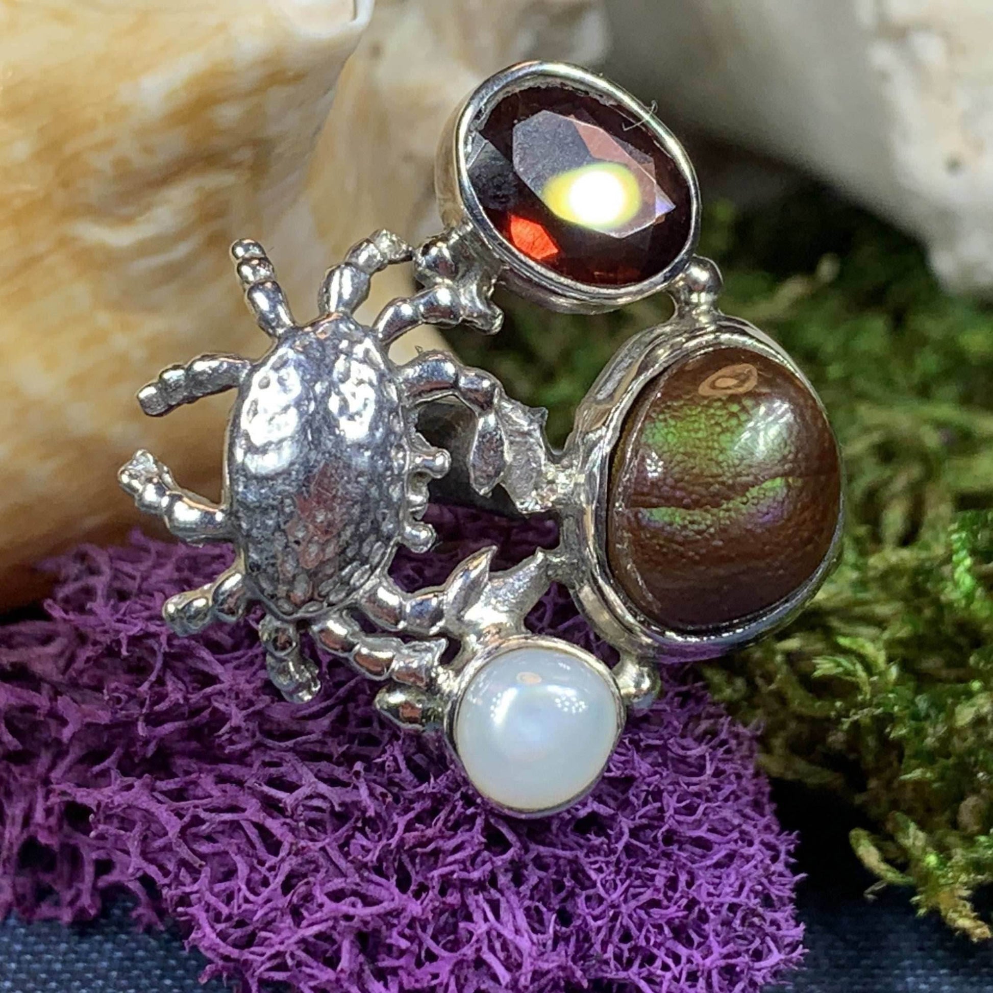 Carine Crab Ring - 8 / Blue