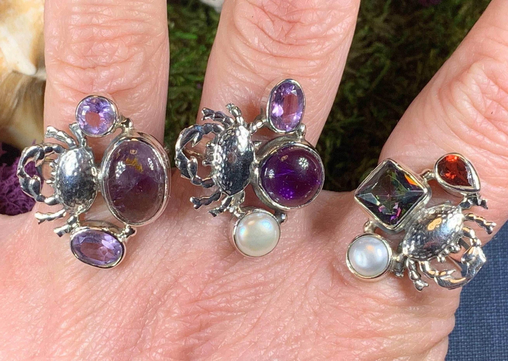 Purple Crab Ring - 8 / Amethyst/topaz