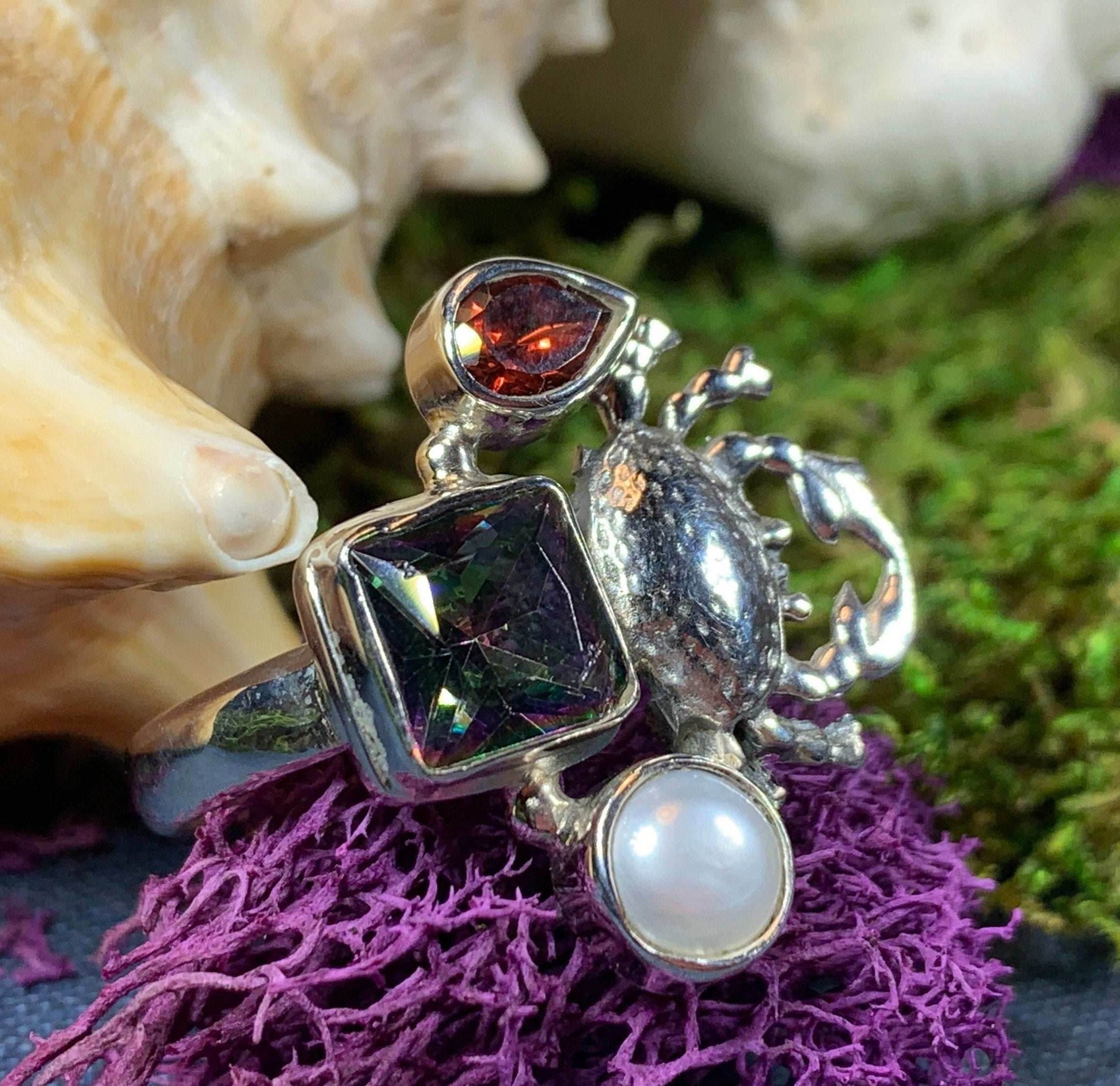 Purple Crab Ring - 8 / Amethyst/topaz