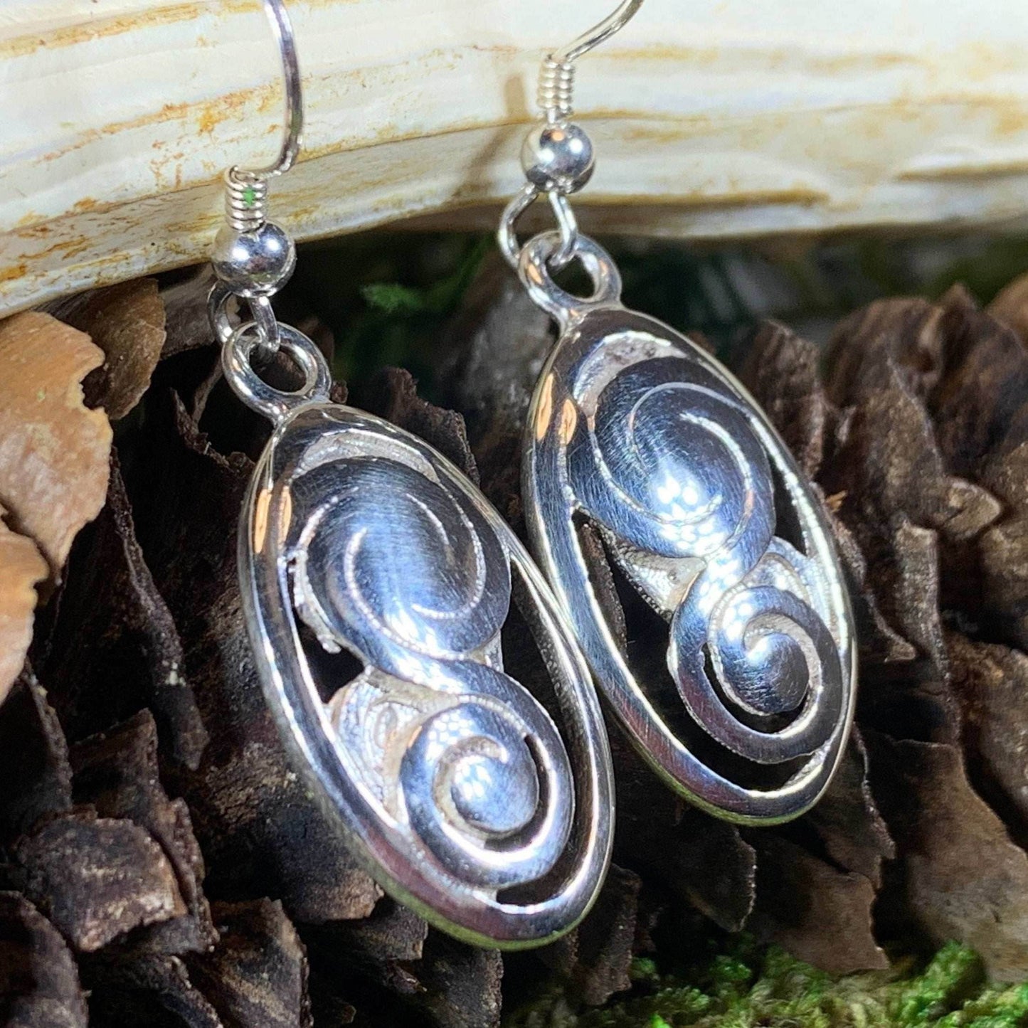 Ancient Echo Celtic Spiral Earrings - 