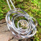 Cradle of Life Trinity Knot Necklace - Gold Accent