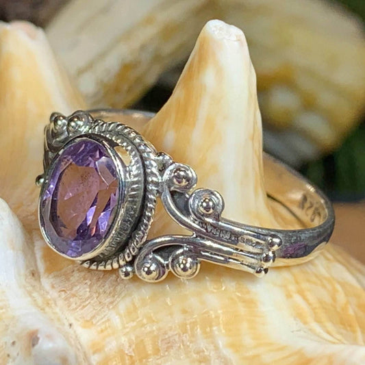 Celtic Love Ring - 7 / Amethyst
