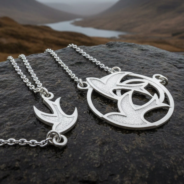 Long Peace Doves Necklace