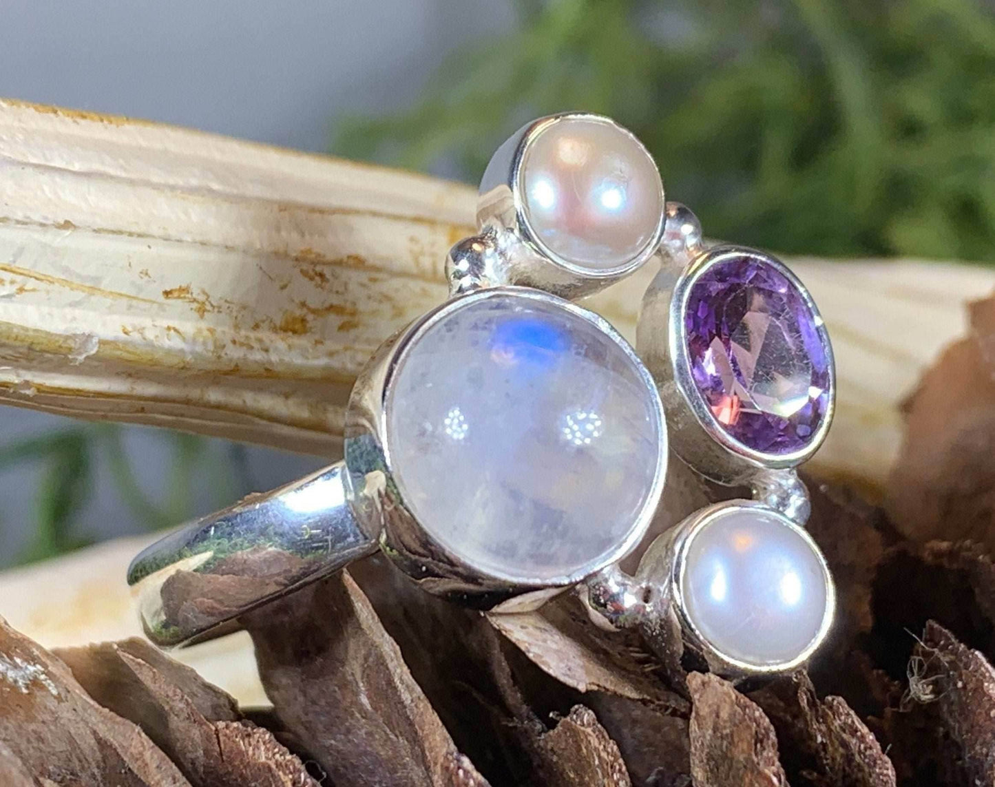 Highland Summer Ring - 7 1/2 / Moonstone