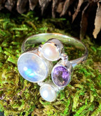 Highland Summer Ring - 8 / Moonstone