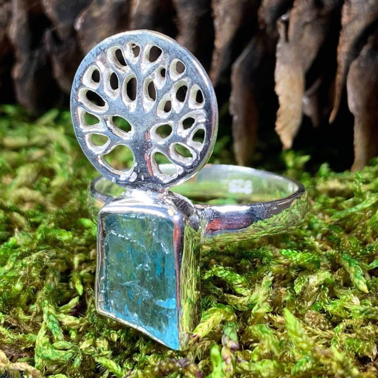 Tree of Life Ring - 8 / Topaz