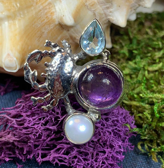 Purple Crab Ring - 8 / Amethyst/topaz