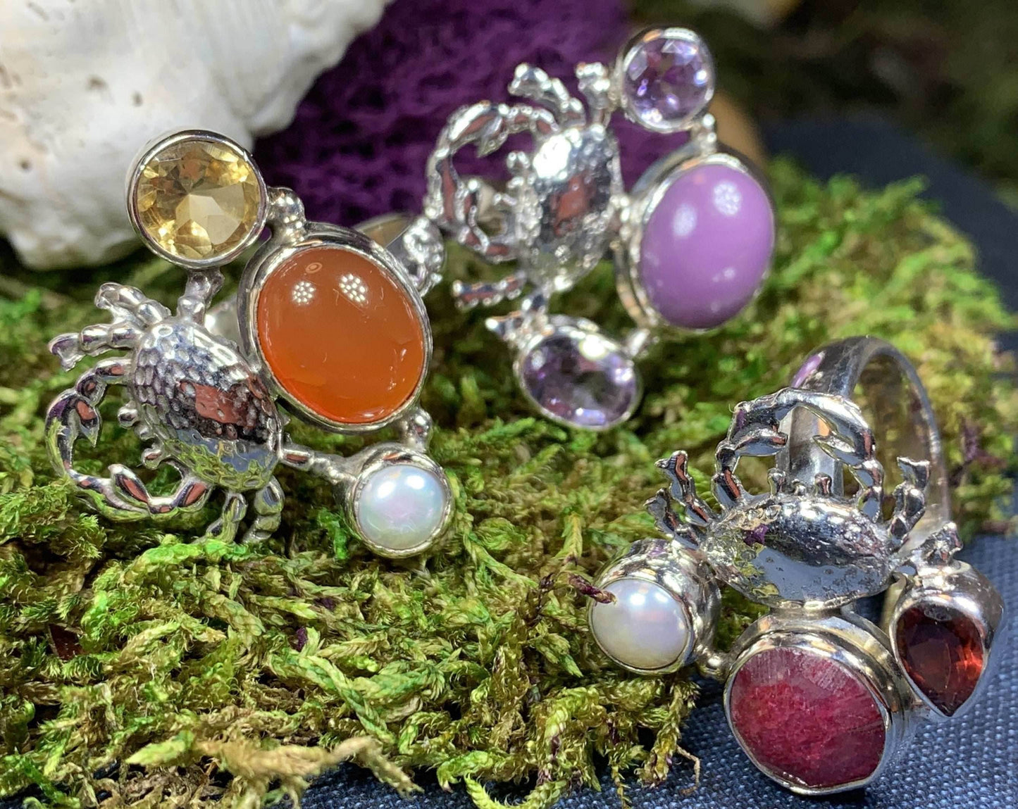 Carine Crab Ring - 8 / Blue