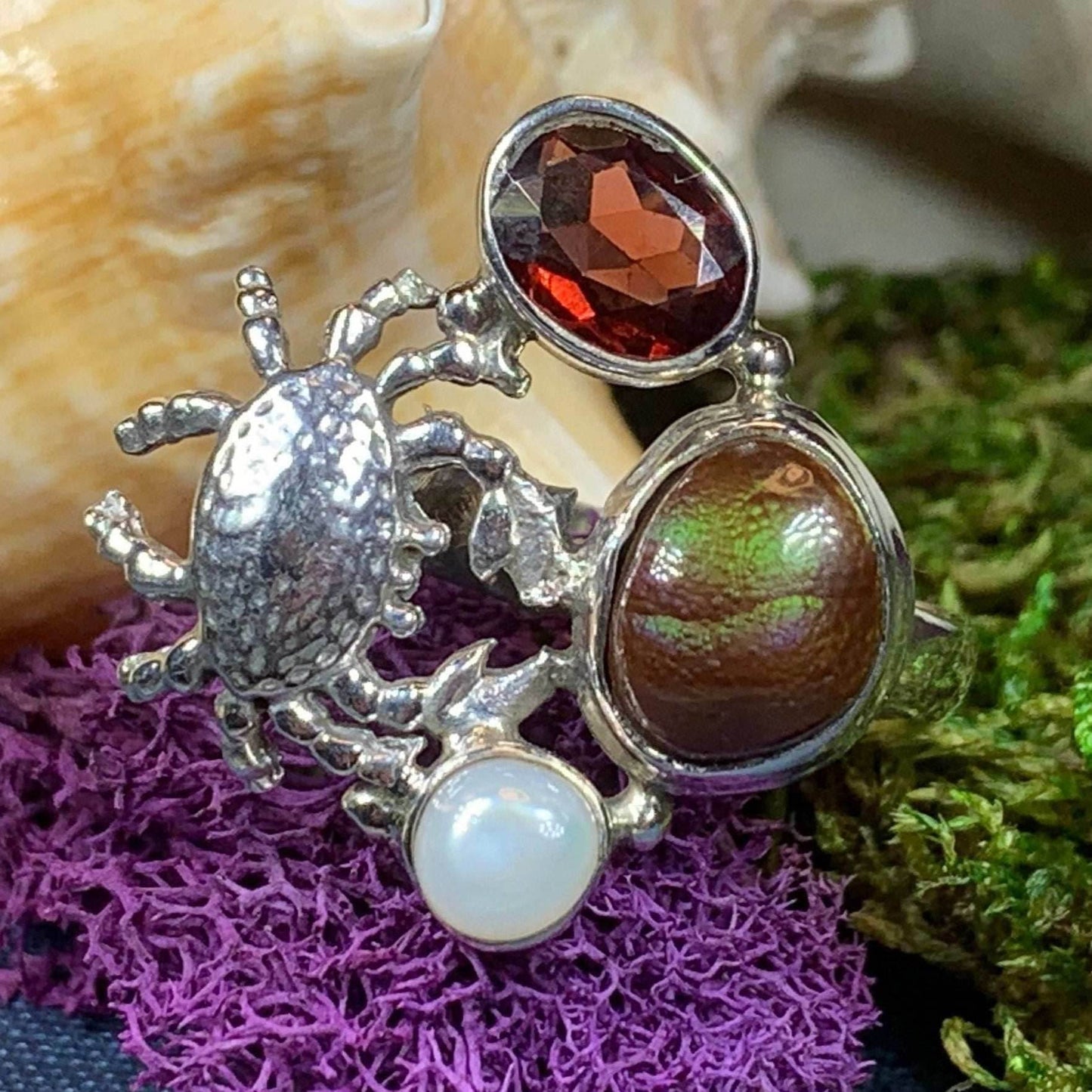 Carine Crab Ring - 8 / Bronze