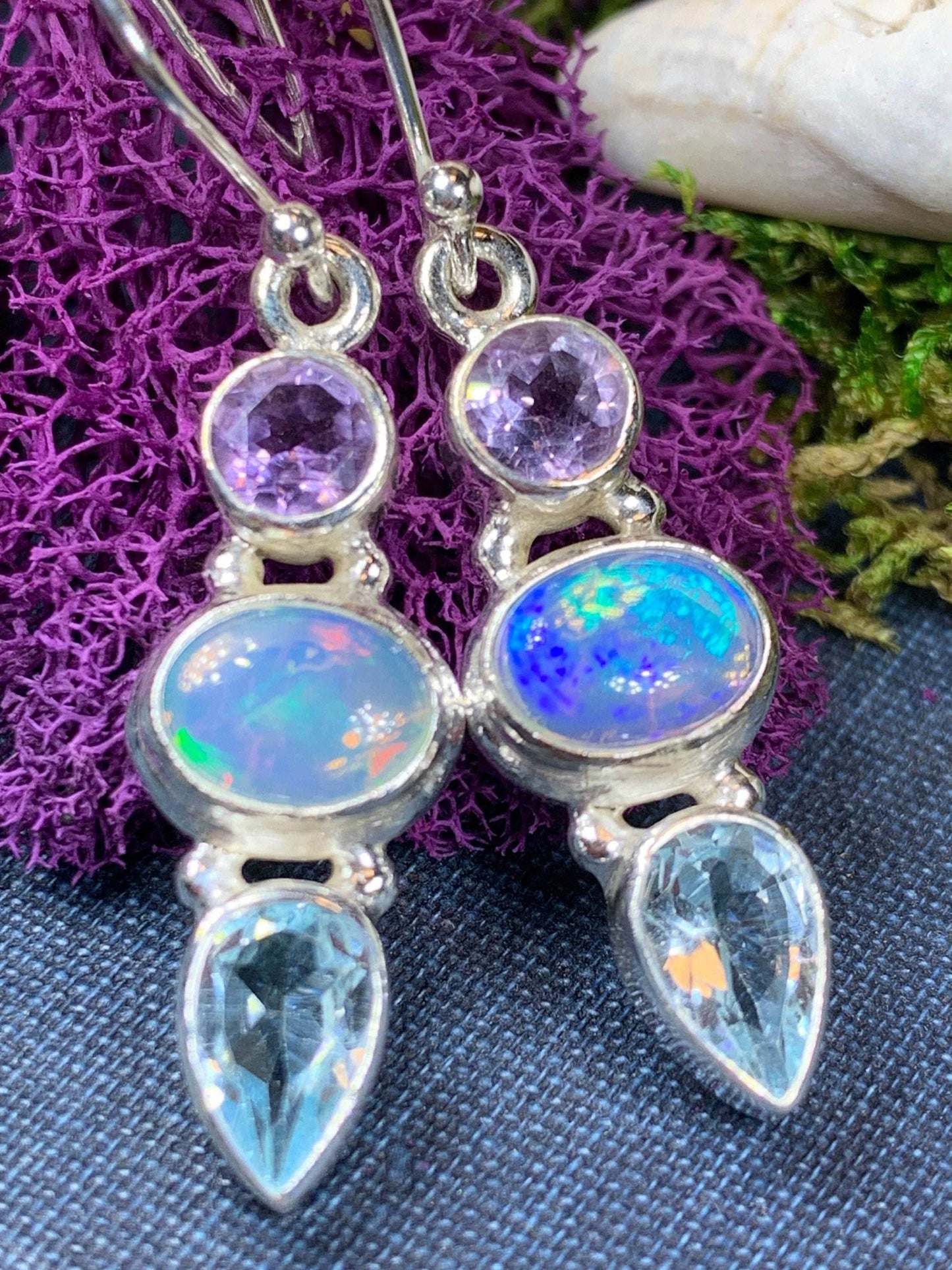 Celtic Twilight Opal Earrings - Middle Opal
