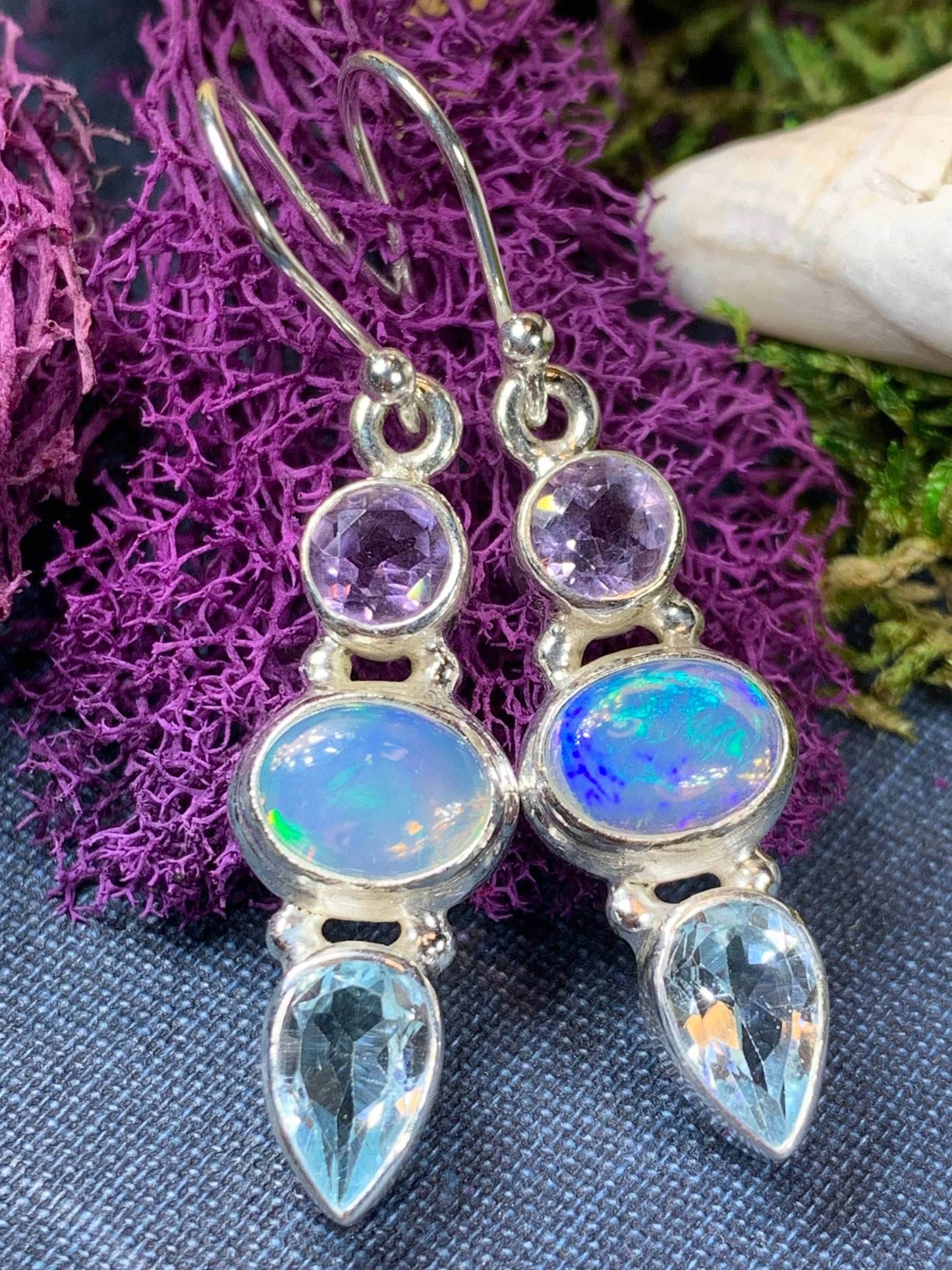Celtic Twilight Opal Earrings - Bottom Opal