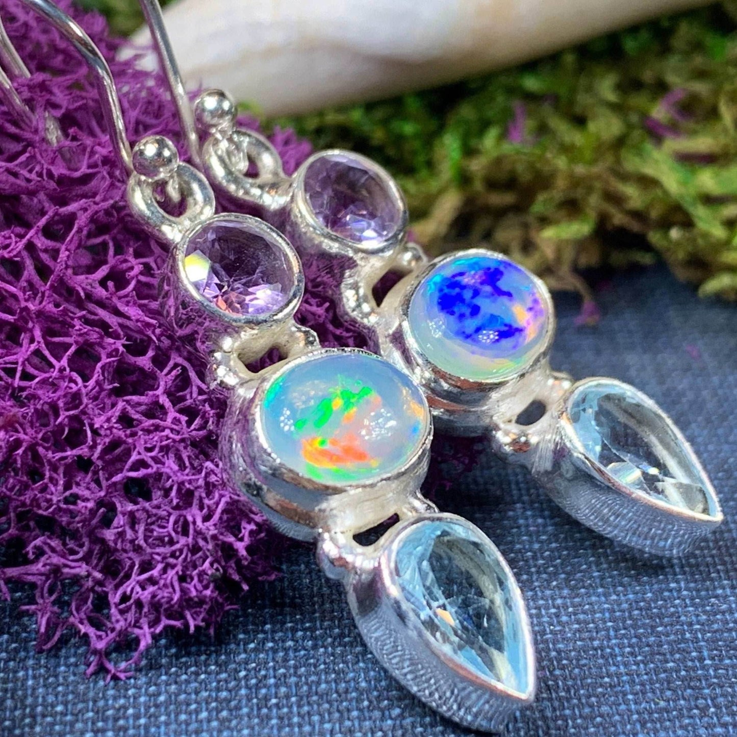 Celtic Twilight Opal Earrings - Bottom Opal