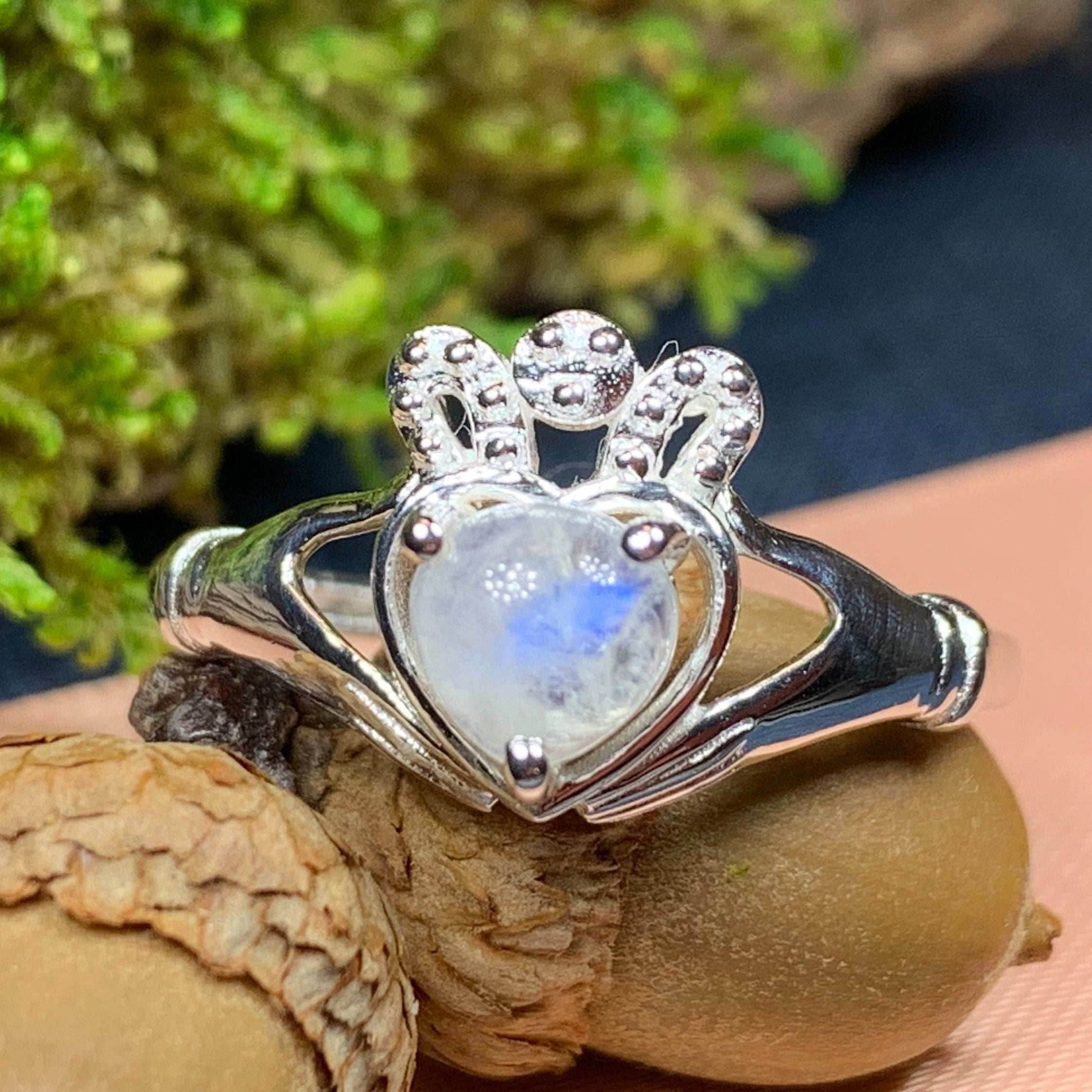 Cherish Moonstone Claddagh Ring - 4
