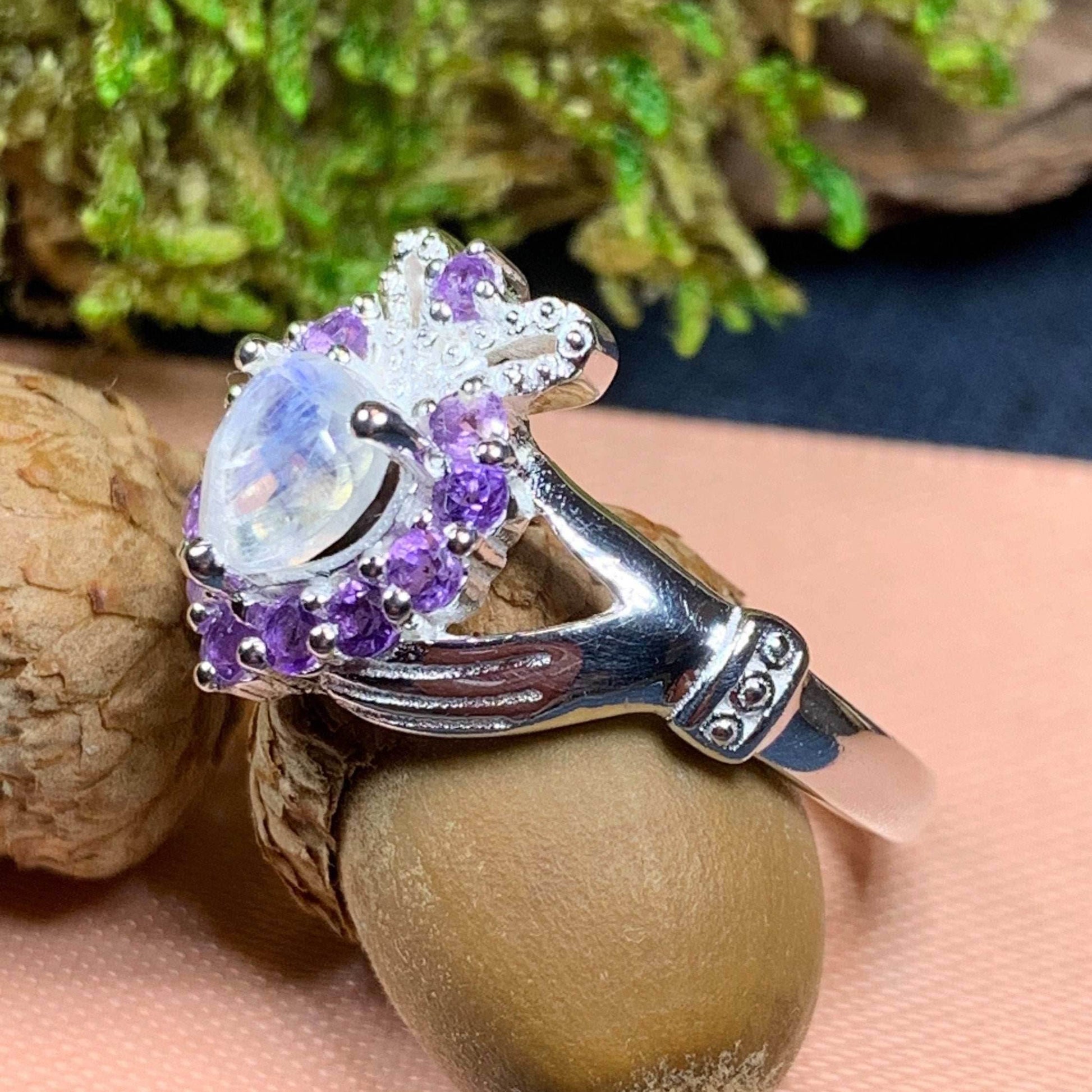Adore Moonstone Claddagh Ring - 5