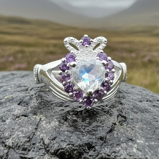 Adore Moonstone Claddagh Ring