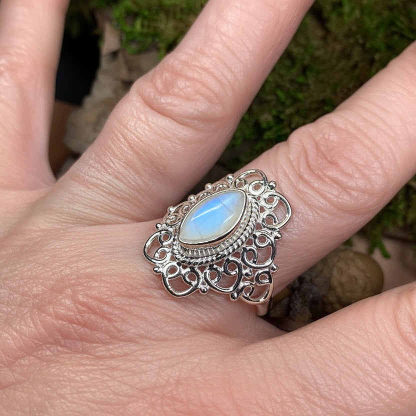 Orenda Celtic Spiral Moonstone Ring