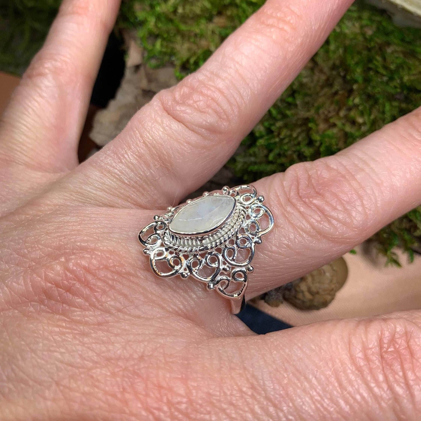 Orenda Celtic Spiral Moonstone Ring - 6