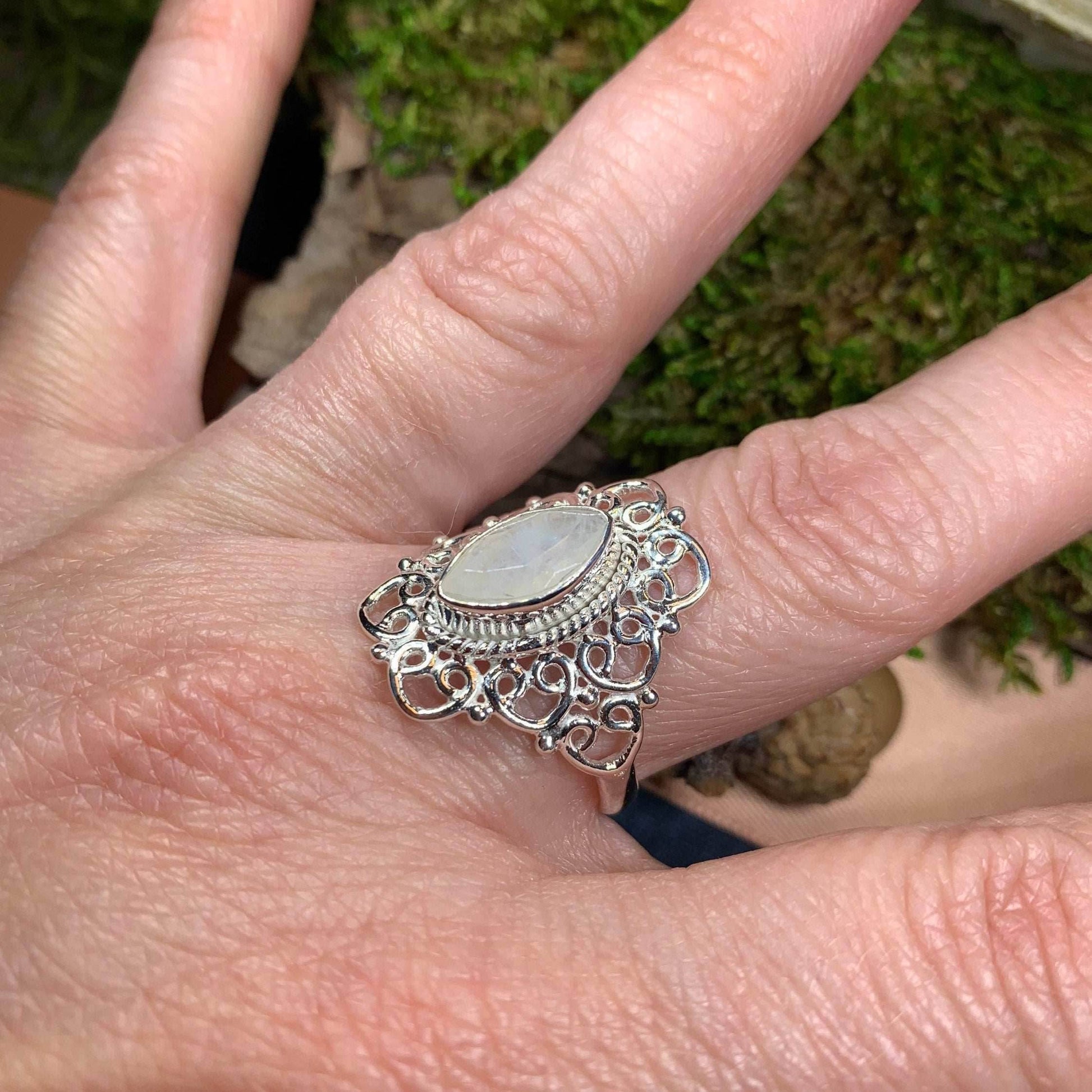 Orenda Celtic Spiral Moonstone Ring - 6