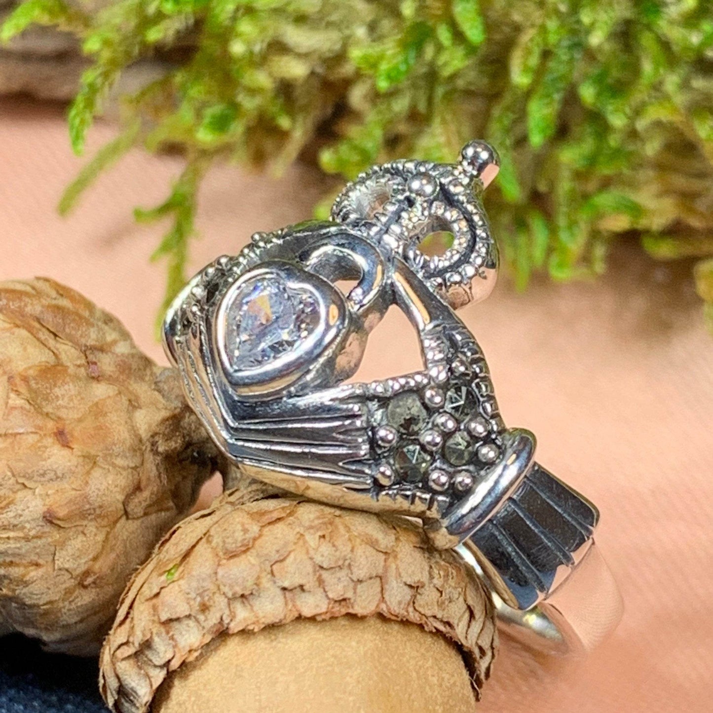 Devotion Marcasite Claddagh Ring - 5