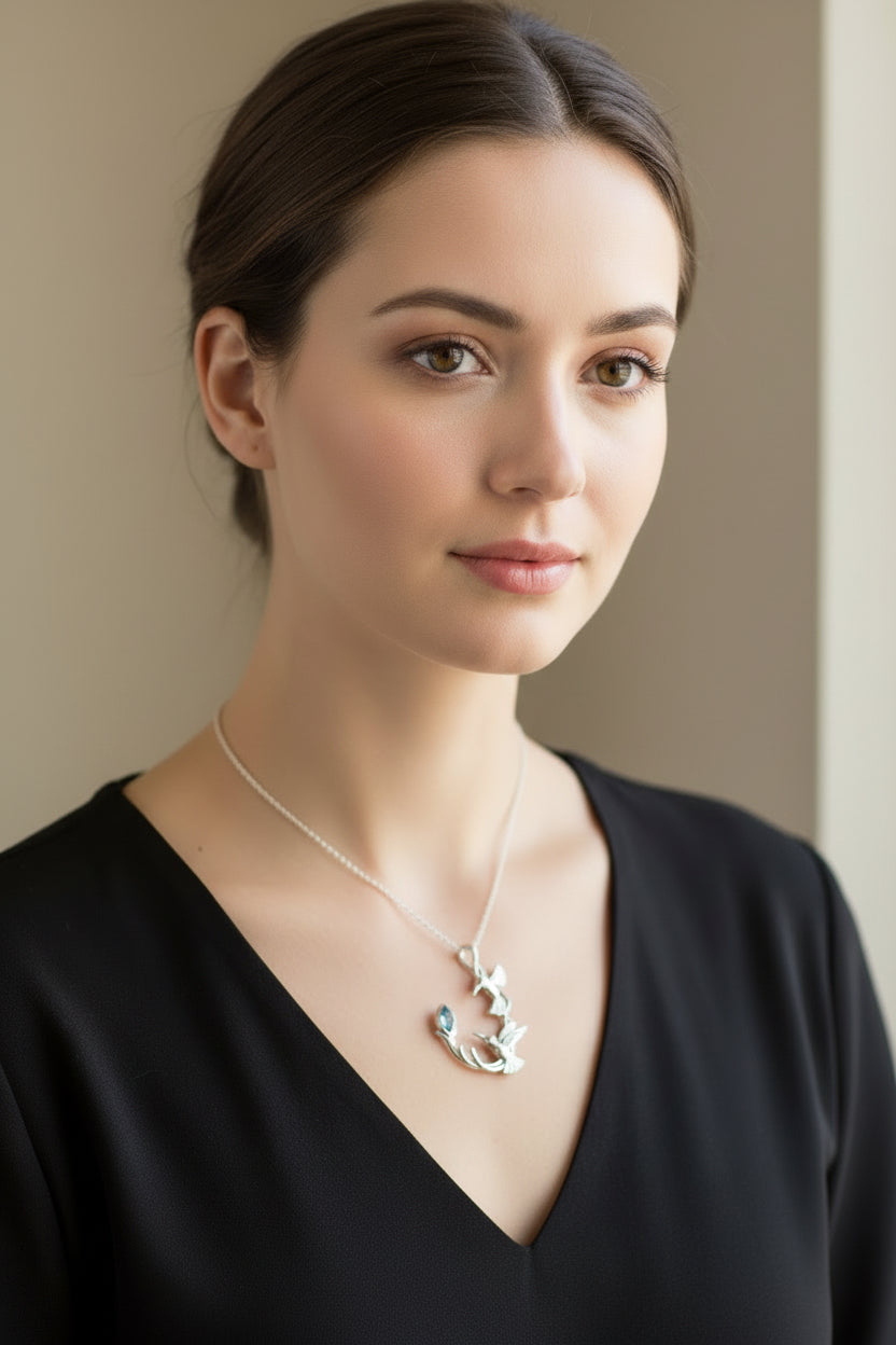 Celtic Hummingbird Necklace