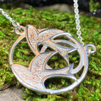 Long Peace Doves Necklace - 