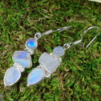 Triple Moon Moonstone Earrings - 