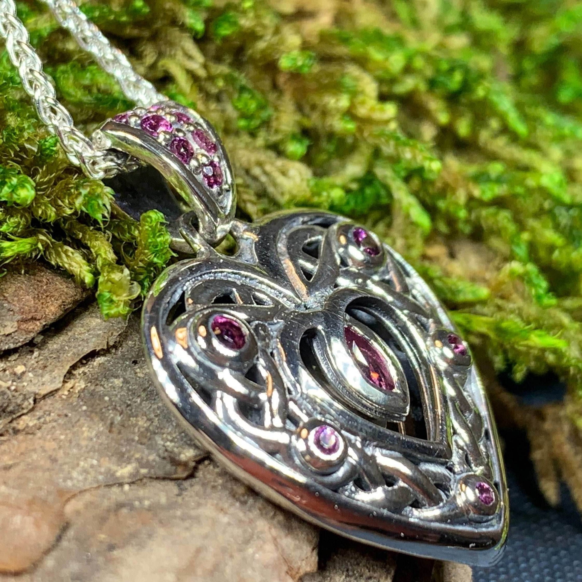 Emilie Celtic Heart Necklace - Topaz